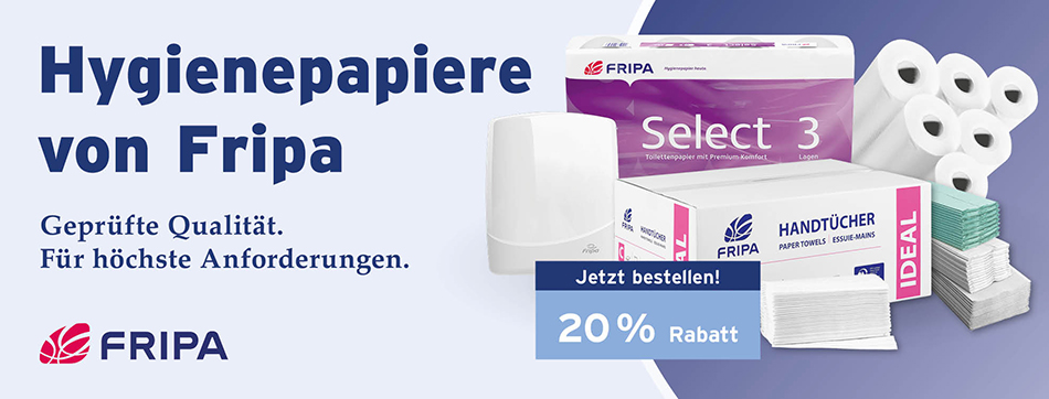 fripa, wischfix, handtuchspender, papierhandtuecher plus, aerzterollen basic - line, fripa select